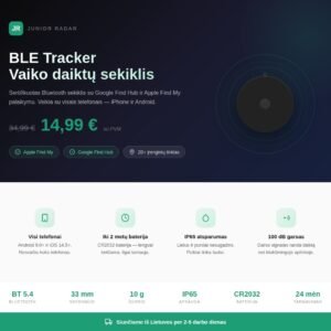 Junior Radar BLE Tracker — daiktų sekiklis