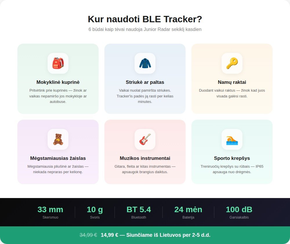 Junior Radar BLE Tracker — daiktų sekiklis - Image 3