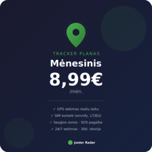 Tracker planas — Mėnesinis